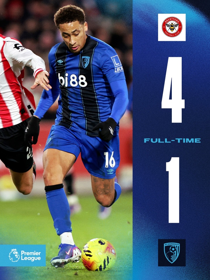 噩梦连连！伯恩茅斯9轮不胜从英超第2狂跌至第15，后5轮打4支BIG6